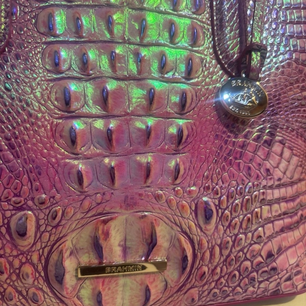 “Brahmin” Duxbury Style, Genuine Leather Satchel in Purple Iris on Melbourne - Picture 10 of 12